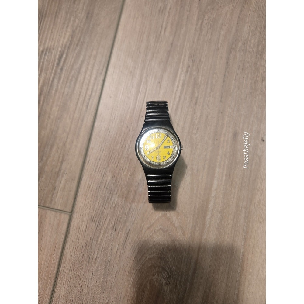 Swatch Watch Cab Driver GB739 Unisex 34 mm Stretch Band Good Condition 1998